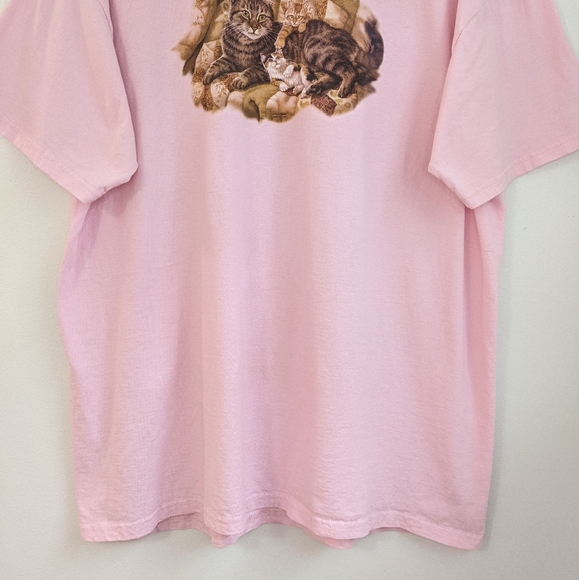 Vintage 90s Kitschy Cats/Kittens Oversized Tee - Picture 4 of 10